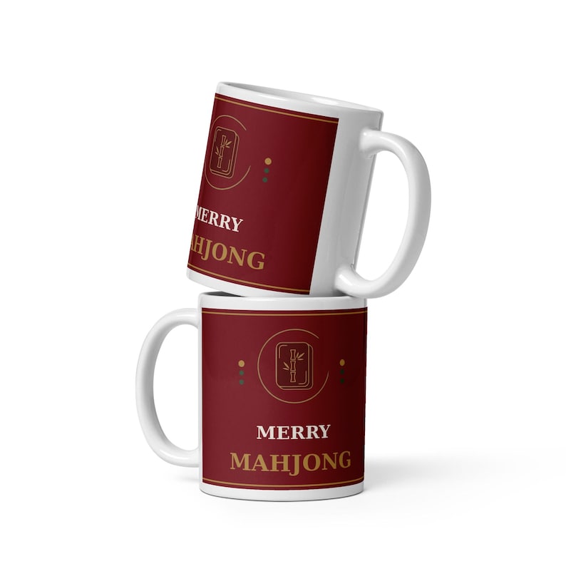 Mahjong Christmas Mug | Merry Mahjong Ceramic Coffee Mug | Holiday Gift | Pung Club