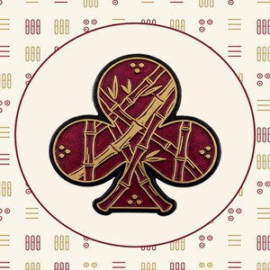 Mahjong game room poster with bamboo tile pattern