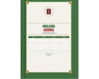 Mahjong Hardcover Journal with Bamboo Tile Cover, 150 Lined Pages