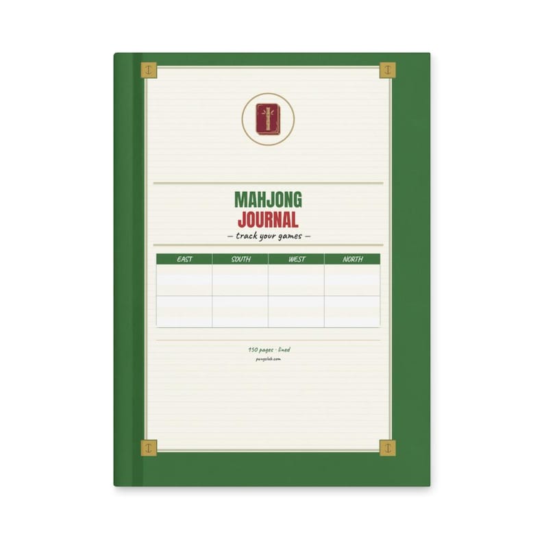 Mahjong hardcover journal with bamboo tile cover