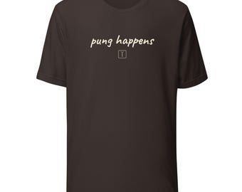 T-shirt Mahjong Pung Happens, en coton marron