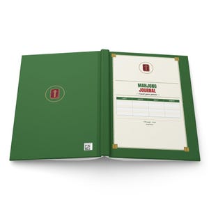 Mahjong hardcover journal with bamboo tile cover
