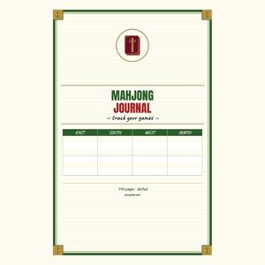 Cuaderno de espiral para mahjong con cubierta de bambú y páginas punteadas. imagen 3