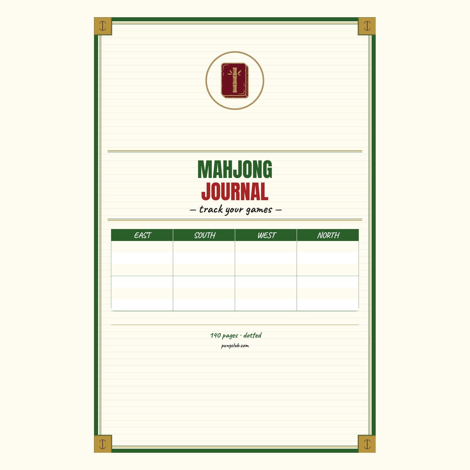 Mahjong Spiral Notebook with Bamboo Tile Cover