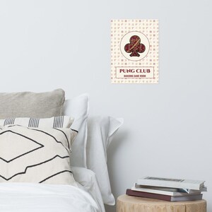 Mahjong game room poster with bamboo tile pattern
