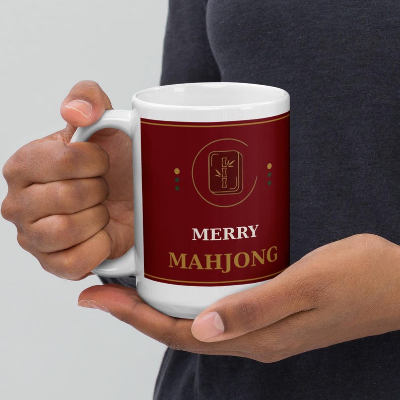 Mahjong Christmas Mug | Merry Mahjong Ceramic Coffee Mug | Holiday Gift | Pung Club