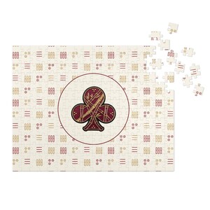 Mahjong jigsaw puzzle with bamboo tile pattern