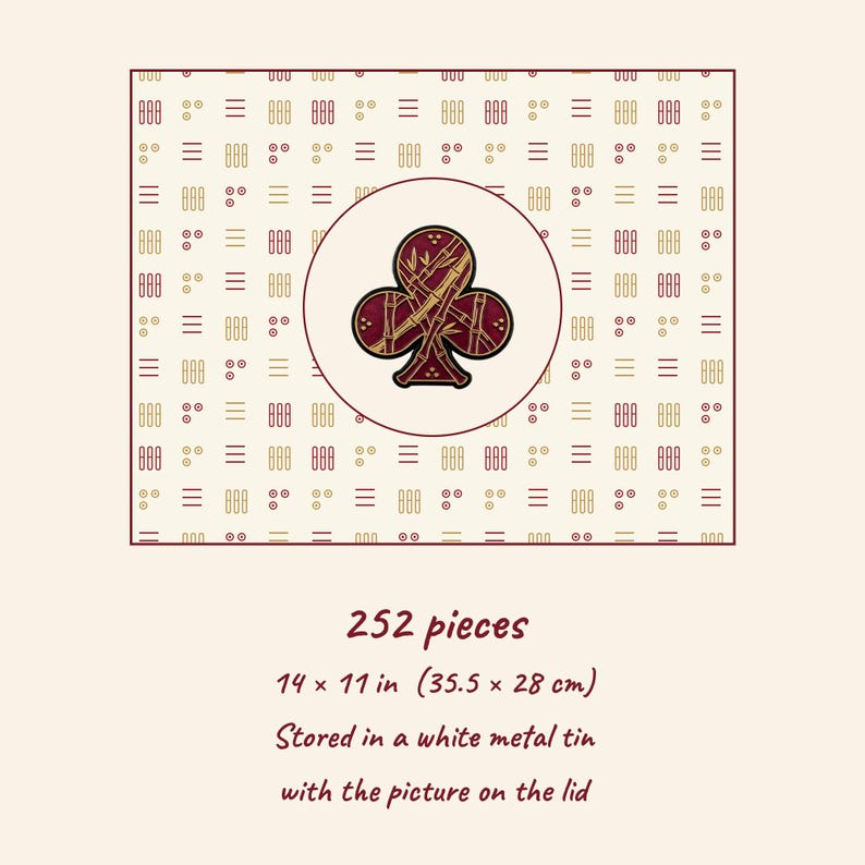 Mahjong jigsaw puzzle with bamboo tile pattern