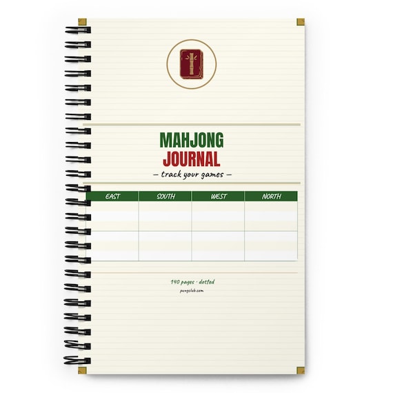 Mahjong Spiral Notebook with Bamboo Tile Cover