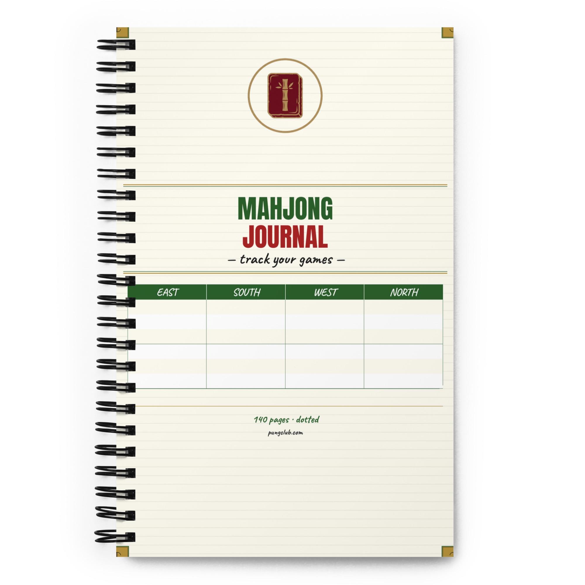Mahjong Spiral Notebook with Bamboo Tile Cover