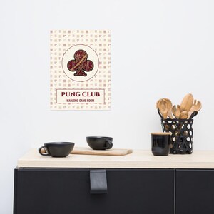 Mahjong game room poster with bamboo tile pattern
