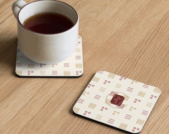 Mahjong Bamboo Tile Cork Drink Coaster