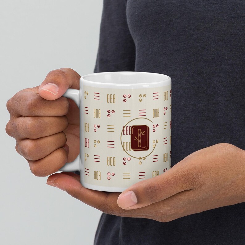 Mahjong Mug | Bamboo Tile Pattern Ceramic Coffee Mug | Pung Club