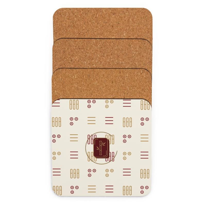 Mahjong Bamboo Tile Cork Drink Coaster