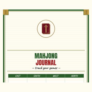 Cuaderno de espiral para mahjong con cubierta de bambú y páginas punteadas. imagen 5