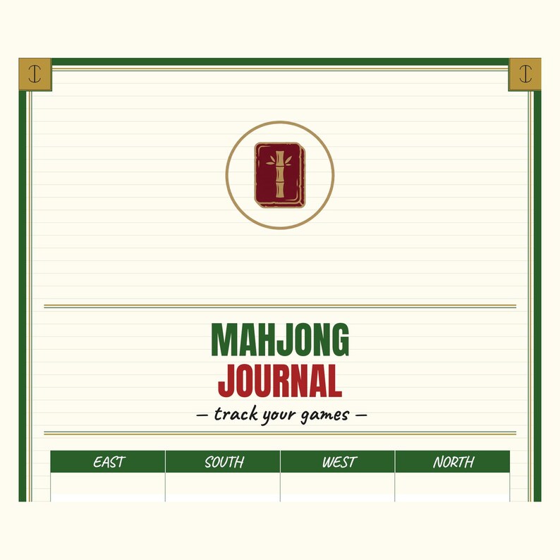 Cuaderno de espiral para mahjong con cubierta de bambú y páginas punteadas. imagen 5