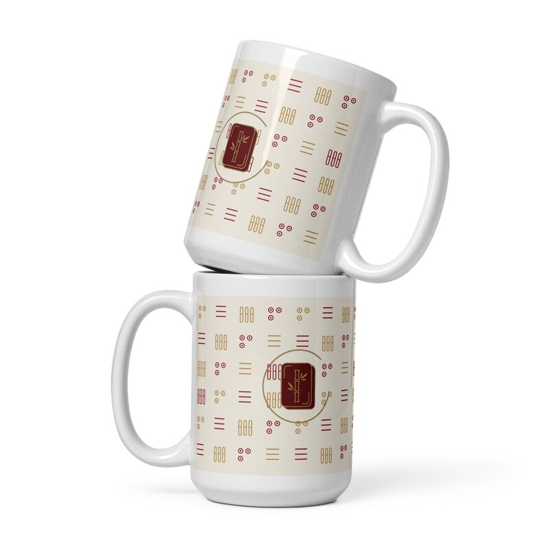 Mahjong Mug | Bamboo Tile Pattern Ceramic Coffee Mug | Pung Club