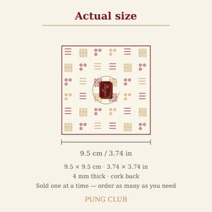 麻雀竹タイルコルク製ドリンクコースター 画像 5