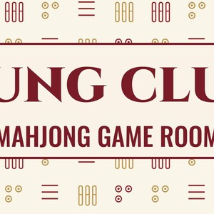 Mahjong game room poster with bamboo tile pattern