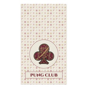 Mahjong hand towel with bamboo tile pattern and Pung Club emblem
