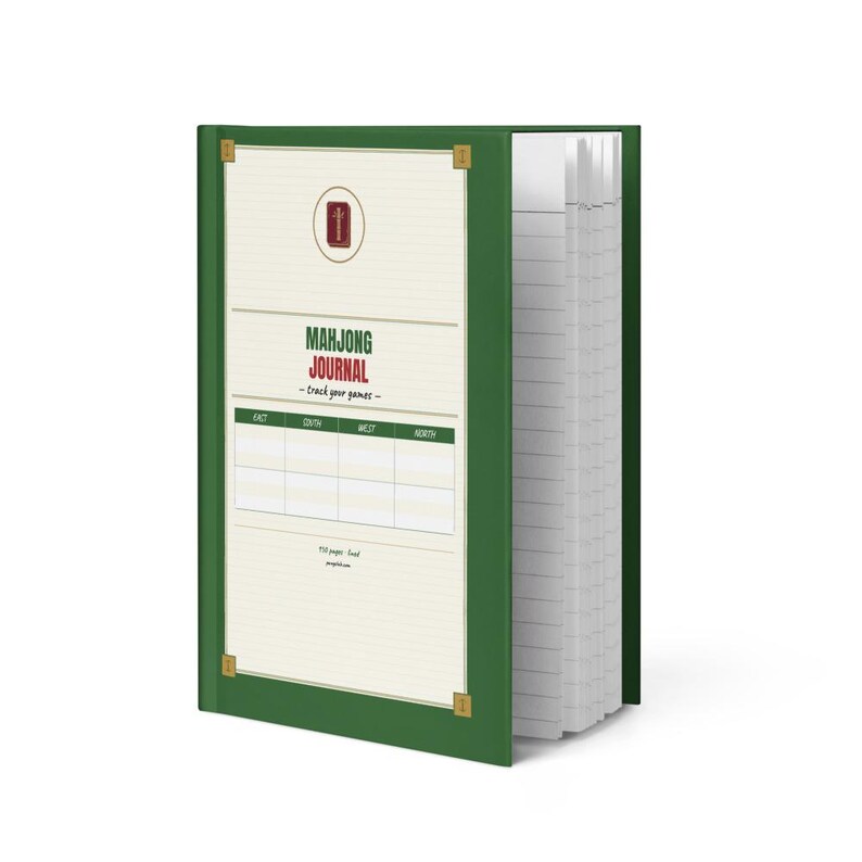 Mahjong hardcover journal with bamboo tile cover