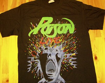 Poison Live Tour Tshirt 1988 Vintage DeadStock Open Up and Say...Ahh t shirt Blow Your Mind Tour Glam Metal rock tee ratt quiet riot