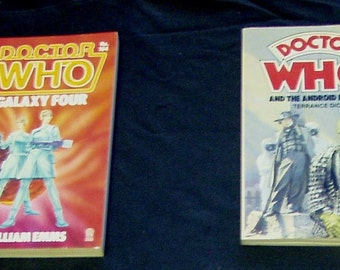 Dr Who And the Android Invasion + Galaxy Four Paperback book Target science Fiction sci fi Terrance Dicks William Emms Vicki Steven Sarah K9