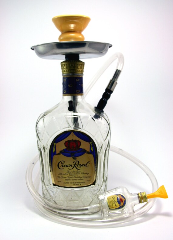Items similar to Crown Royal Glass Bottle Shisha Hookah With Matching