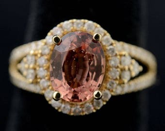 Beautiful SAPPHIRE, Diamond 14K Yellow GOLD RING Vintage Estate