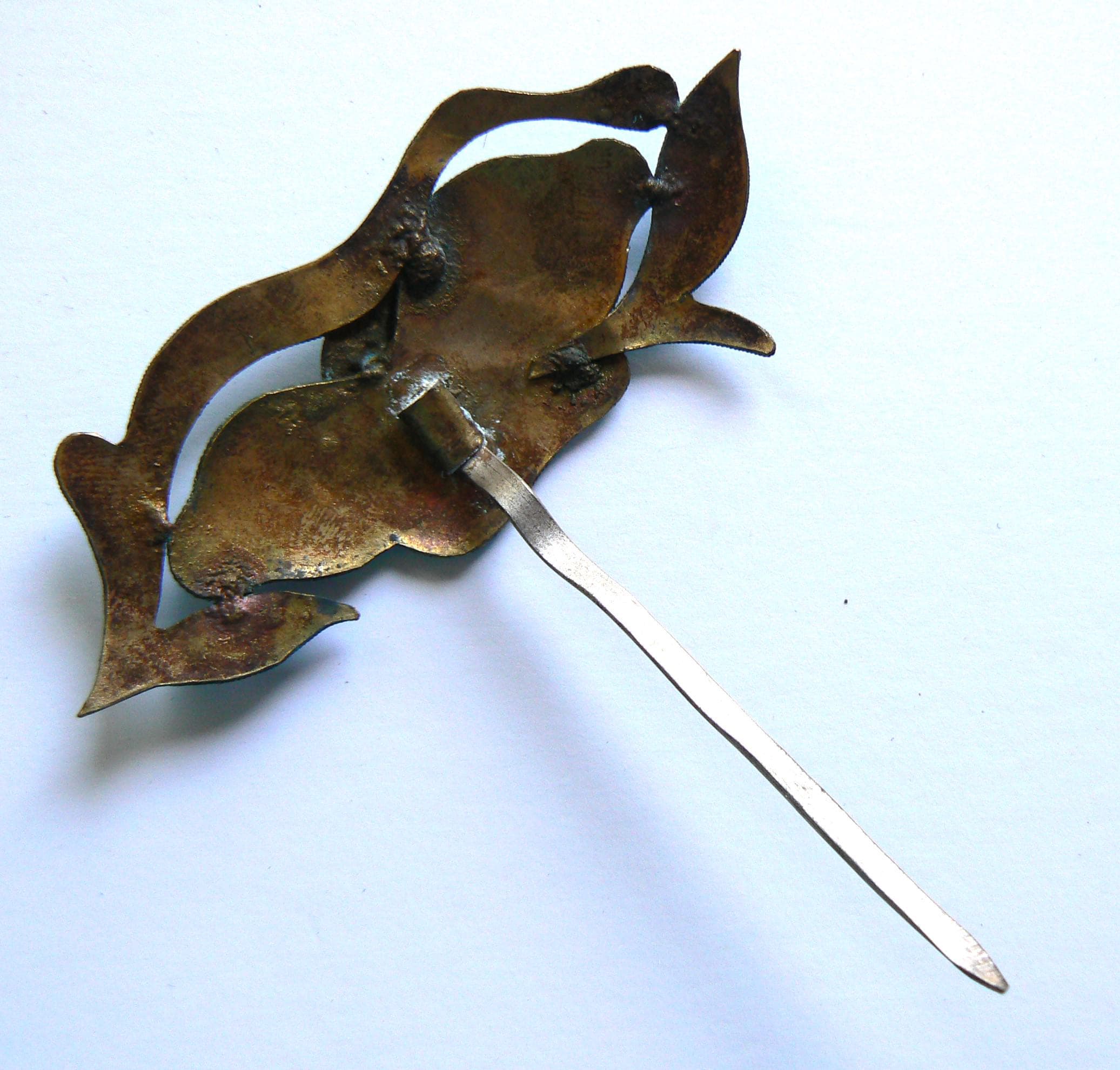 清朝時代のカワセミの羽根のヘアピン、中国のアンティークヴィンテージ