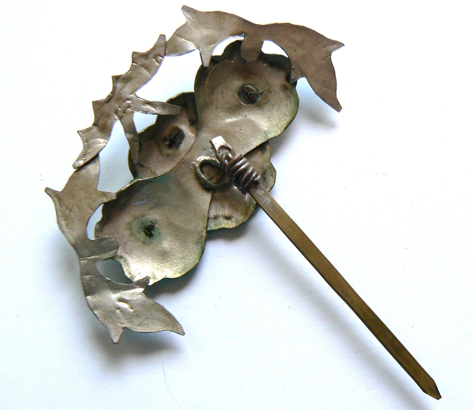 清朝時代のカワセミの羽根のヘアピン、中国のアンティークヴィンテージ