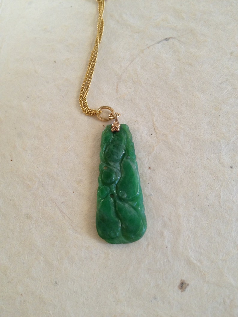 Antique Chinese Jadeite Pendant with Similar Jadeite and 14K | Etsy