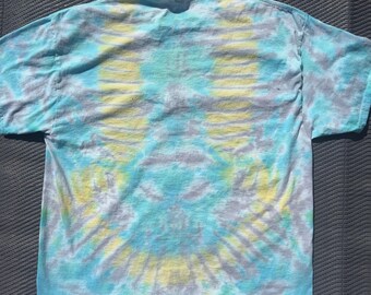 Blue Happiness- Smiley Face Pleat/ Scrunch dye (Adult XL)
