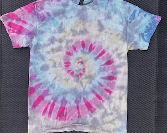 Pastel Skies - Spiral dye with scrunch over top (Adult M)