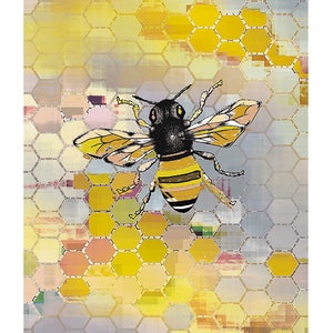Bee Art Print, Honeycomb & Bee Art Poster, Geometric Art, Honey Bee Charm / 8X10 inches image 3