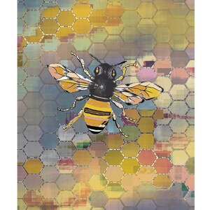 Bee Art Print, Honeycomb & Bee Art Poster, Geometric Art, Honey Bee Charm / 8X10 inches image 10