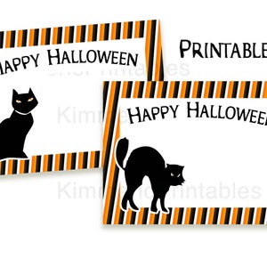 Instant Download ~  HAPPY HALLOWEEN Cats Tag ~ Printable ~ Hang Tags ~ Stickers~DIY~Spooky~Autumn~Gift Tags ~ Digital ~ Price Tags~For You