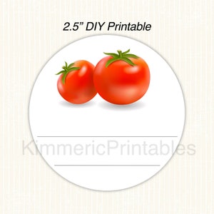 Printable TOMATO 2.5 Canning Labels,Hang Tags,Mason Jars,Downloadable Labels,DIY labels,Salsa Labels,Tomato Sauce Labels,Mason Jar Labels
