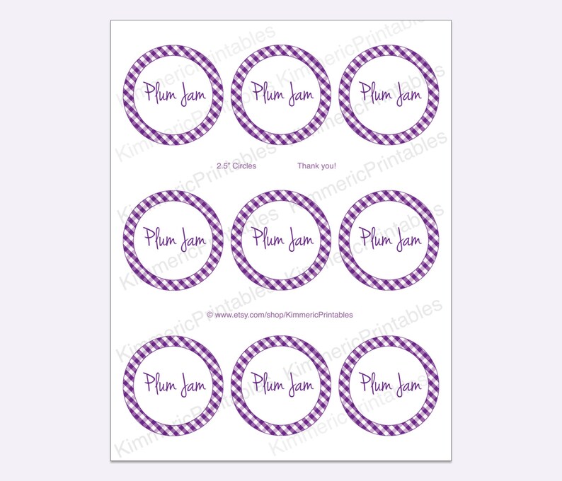 editable printable plum jam 25 inchcanning labels hang etsy