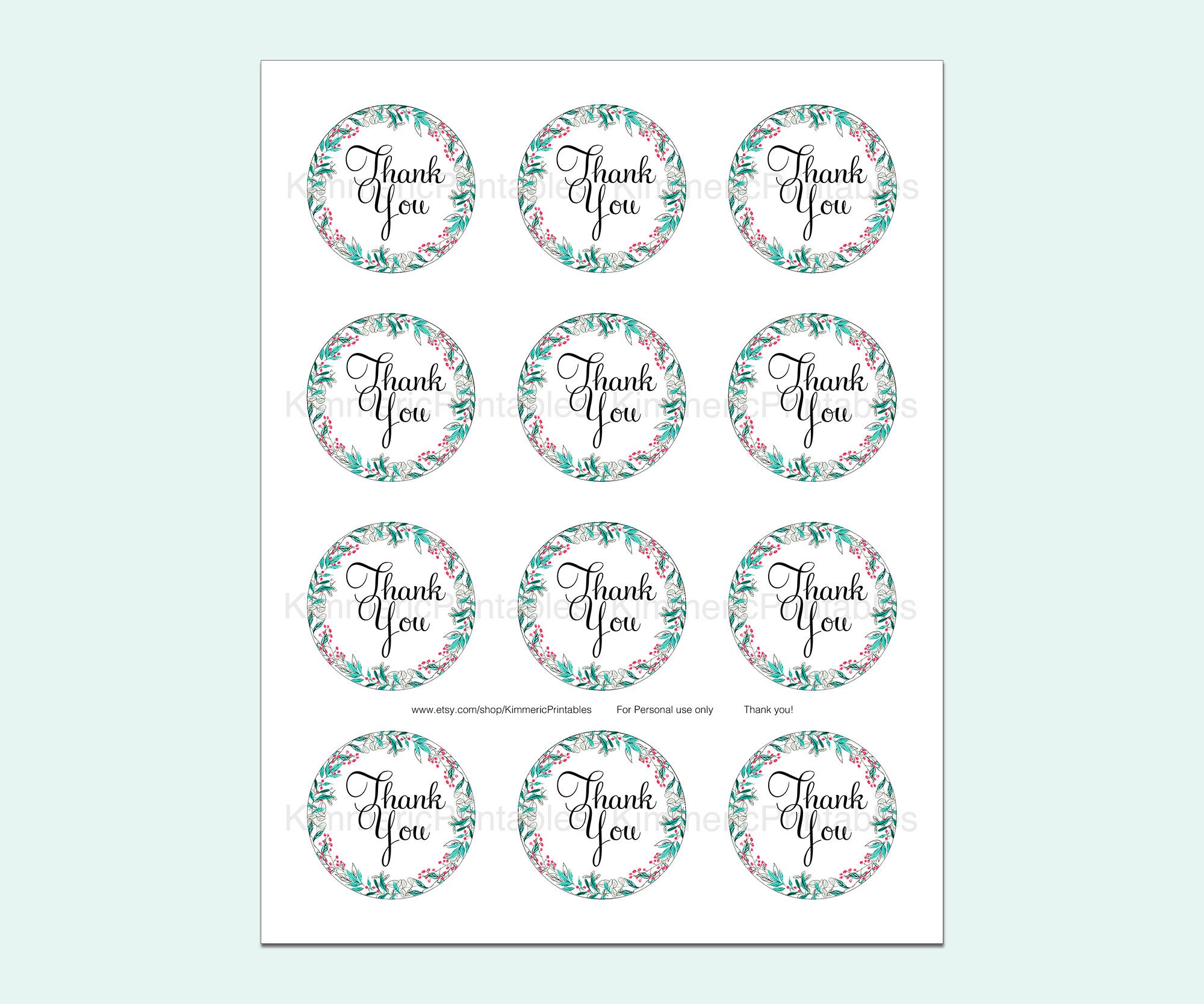 2 THANK YOU Printable Labels Stickers Etsy 2 THANK YOU Printable Labels Stickers Etsy