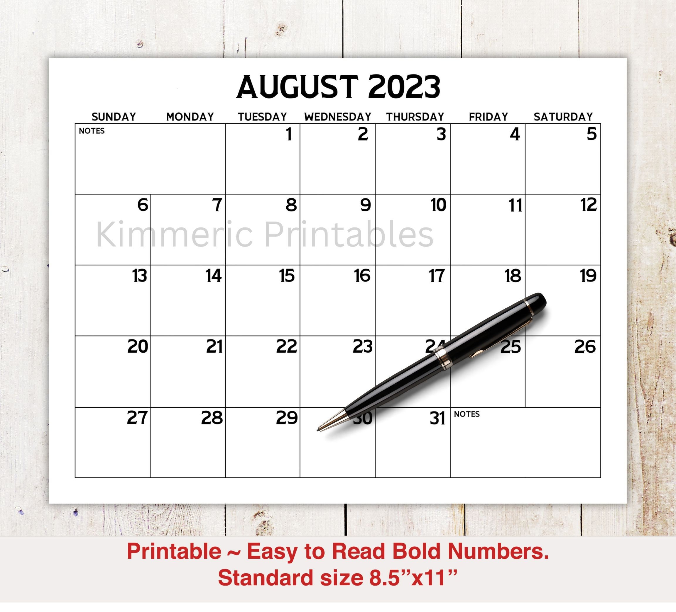 Aesthetic August Calendar [not mine]