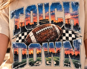 Touch Down Football Bow PNG, Preppy Game Day Design, Football Shirt Graphic