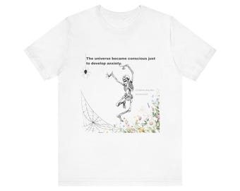 Camiseta divertida de esqueleto para la ansiedad, camiseta gótica floral de Halloween, regalo de humor científico