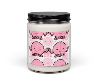 Vela aromática de soja con diseño de cerebro rosa / Vela de soja de 255 g