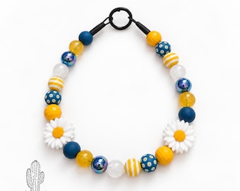 Daisy Flower Pet Necklace Collar: Personalized Custom Pet Collar