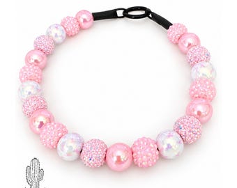 Breast Cancer Pet Necklace Collar: Pink