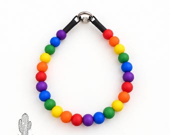 Rainbow Pet Necklace Collar: Cat or Small Dog