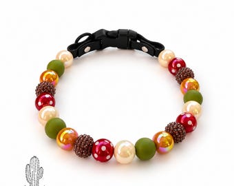 Fall Autumn Pet Necklace Collar: Brown, Orange, Wine, Cream, Sage Green Thanksgiving Collar