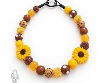 Sunflower Pet Necklace Collar: Personalized Custom Pet Collar