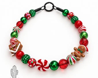 Gingerbread Man Gingerbread House Pet Necklace Collar